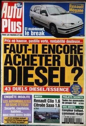 Auto Plus N° 498 Du 24/03/1998 - Renault Megane Et Break - Faut-Il Encore Acheter Un Diesel  - Renault Clio Et Citroen Saxo - Fiat.