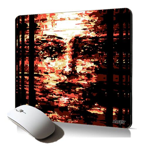 tapis de souris souple portrait visage artistique gaming Marron pour gamer cadeau femme flexible mouse pad