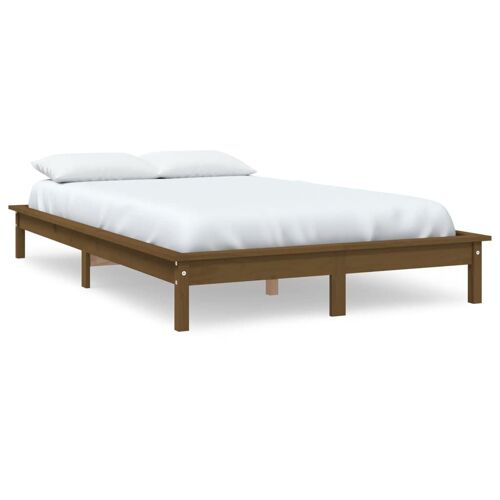 vidaXL Cadre de lit Marron miel 140x200 cm Bois de pin massif