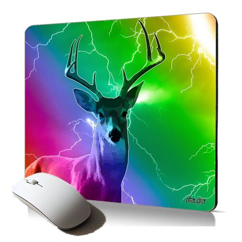 tapis de souris souple cerf animal de la foret eclair accessoire de qualite durablee pour les professionnel et gamer