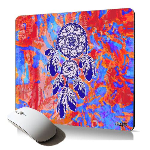 tapis de souris souple attrape reves mousepad coloré zen detail perles hippie résistant et original