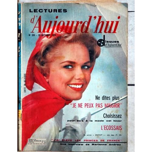 Lectures D'aujourd'hui N° 369 Du 26/09/1959 - La Mode  -   L'ecossais - J'ai Eleve Les Princes De France Par Marianne Andrau - Barbara Cartland.
