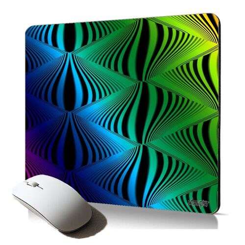tapis de souris souple illusion d'optique confortable et ergonomique triangle multicolore arc en ciel original pour PC fixe