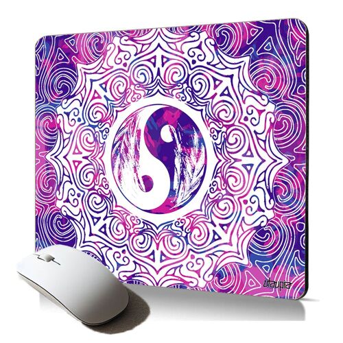 tapis de souris souple Yin et Yang mandala floral fleur mousepad antiderapant zen yoga decoratif cdeau fete des meres original
