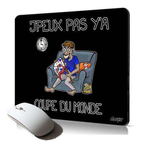 tapis de souris souple j'peux pas y'a coupe du monde supporter humoristique sport texte foot rugby basket mousepad pc fixe