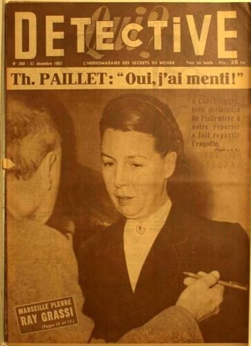Qui Detective N° 390 Du 21/12/1953 - Th. Paillet - Oui J'ai Menti - A Carcassonne.