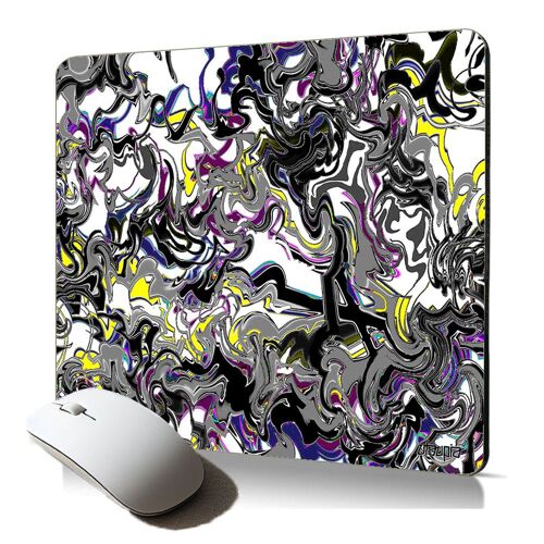 tapis de souris souple forme ondulé marbre style peinture pourring accessoire gaming de qualité Pcfixe