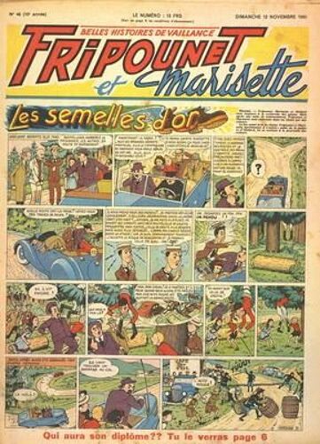 Fripounet Et Marisette N° 46 Du 12/11/1950 - Les Semelles D'or - Sylvain - Sylvette Et Leurs Aventures