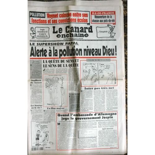 Canard Enchaine (Le) N° 4008 Du 20/08/1997 - Pollution - Voynet - Ile-De-France - La Chasse Aux Pots-De-Vin - Jospin Et Le Pape - R. Hue.