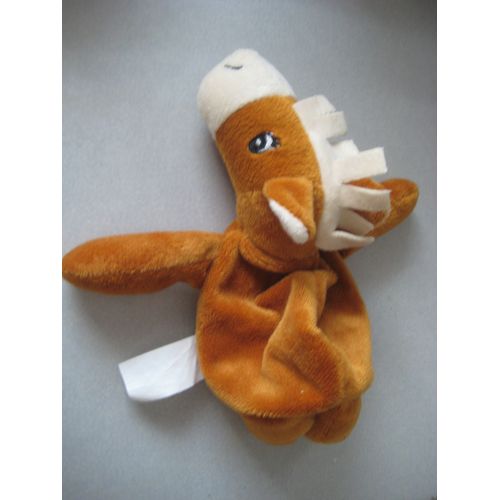 Doudou Peluche Âne Poney Avec Ventre Pochette Scratch 21 Cm