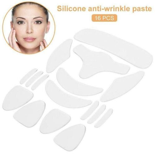 Patchs Réutilisables En Silicone, 16 Pièces, Tampons Anti-Rimel, Déformables, Autocollants Pour Le Visage, Le Front, Le Cou, Les Yeux, Soins De La Peau 