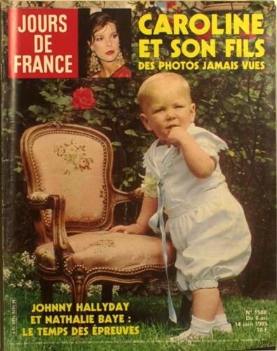 Jours De France N° 1588 Du 08/06/1985 - Caroline Etson Fils. Johnny Hallyday Et Nathalie Baye. Andr+¢A De Monaco Caroline Et Son Fils Cassel P-Åre Et Fils Collection Guy Laroche Fran-Ìoise Sagan Jacques De Guillebon Johnny Hallyday L'    Inflexibl...