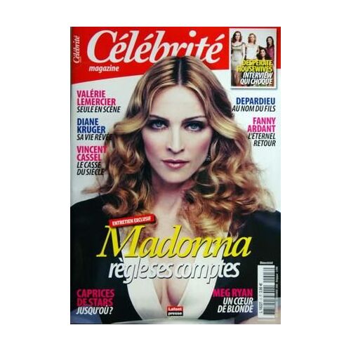 Celebrite Magazine N° 3 Du 01/11/2008 - Madonna Regle Ses Comptes Valerie Lemercier Diane Kruger Vincent Cassel Depardieu   -   Au Nom Du Fils Fanny Ardant Desperate Housewives  -   Interview Choque Caprices De Stars  -   Jusqu'ou Meg Ryan