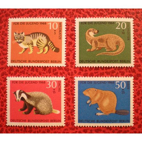 Lot De 4 Timbres Neufs ** - Allemagne Berlin - Animaux Sauvages - Série Complète - Année 1968