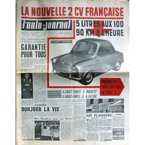 Auto Journal (L') N° 173 Du 01/05/1957 - La Nouvelle 2 Cv Francaise - La Voiture D'occasion Garantie Pour Tous - Une Dauphine Pour Une Reine.