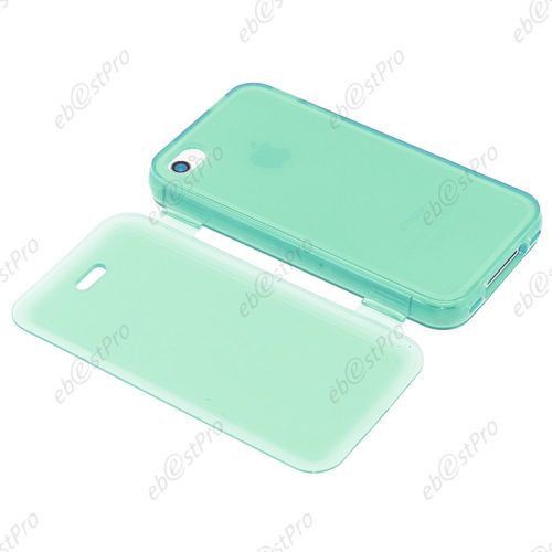 Ebeststar ® 1 Verre Trempé +  Etui Portefeuille Rabattable Livre Housse Coque Silicone Gel Pour Apple Iphone 4s, 4, Couleur Bleu