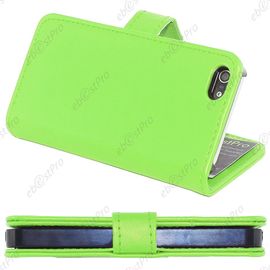 Ebeststar ® Pour Apple Iphone 5s / 5 Housse Portefeuille Coque Etui Protection Folio + Film D'écran, Couleur Vert