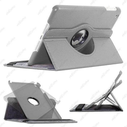 Ebeststar ® Housse Coque Etui Pu Cuir Rotatif Avec Support À Rotation 360° + Film Protection D'écran Pour Apple Ipad Mini Retina / Ipad Mini 2 / Ipad Mini (Wi-Fi, 3g, Cellular ...), Couleur Gris