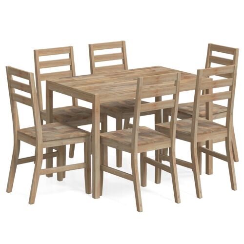 Vidaxl Ensemble À Dîner 7 Pcs Bois D'acacia Solide