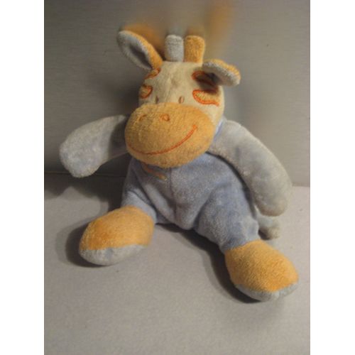 Doudou Zèbre Girafe Bleu Orange Doukidou 17 Cm