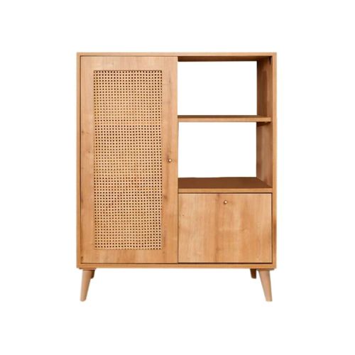 Buffet En Bois Beige 90x40 H110 Cm