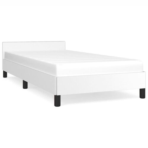 vidaXL Cadre de lit avec tête de lit Blanc 90x200 cm Similicuir