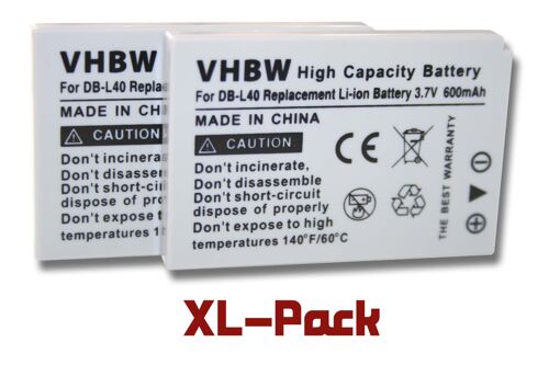 vhbw 2x Batterie compatible avec Sanyo Xacti DMC-FE30, VPC-HD1, DMX-HD1, DMX-HD1E, DMX-HD1EX, DMX-HD2 caméra vidéo caméscope (800mAh, 3,7V, Li-ion)