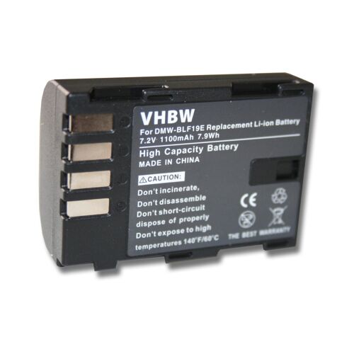 vhbw Batterie compatible avec Panasonic Lumix DMC-G9, DC-GH5, DC-GH5M, DC-GH5L, DMC-GH3, DMC-GH3A, DMC-GH3AGK appareil photo (1100mAh, 7,2V, Li-ion)