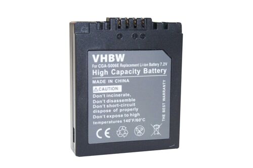 vhbw Batterie compatible avec Leica V-Lux 1 appareil photo (600mAh, 7,2V, Li-ion)