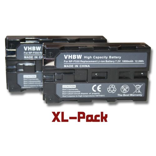vhbw 2x Batterie compatible avec Aputure AMARAN AL-528C, AMARAN AL-528W, AMARAN AL-528S caméra vidéo caméscope (1800mAh, 7,2V, Li-ion)