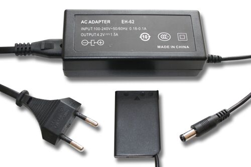 vhbw Alimentation compatible avec Nikon Coolpix P100, P3, 7900, P500, P4 appareil photo numérique - Coupleur DC (replacement pour Nikon EP-62A) - 2m