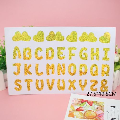 27.5X19.5CM 1 - Autocollant de ballons transparents à faire soi-même, décorations de fête d'anniversaire et de mariage, lettre licorne espagnole, DIY bricolage