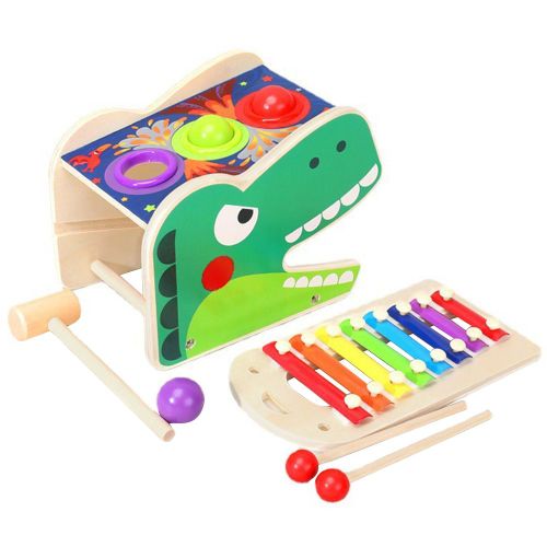 Piano À Main En Bois De Dinosaure De Dessin Animé, Jouet Whack-A-Taupe Coloré, Instrument De Musique, Jouet Montessori, Cadeau Éducatif Pour Bébés Et Enfants