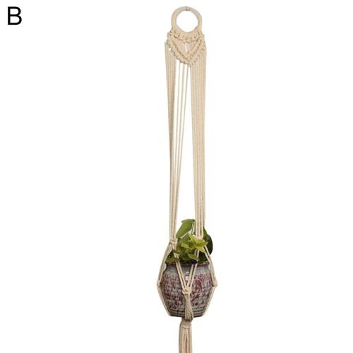Porte-Pot Suspendu En Macramé Tressé, Corde En Coton, Pour Jardinière, Panier, Artisanat