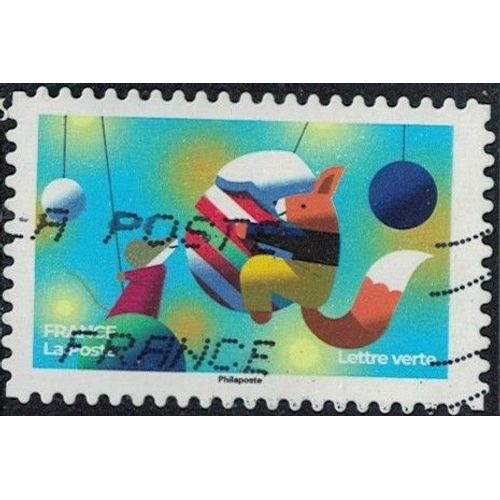 France 2022 Oblitéré Used Carnet Féérique Écureuil Et Souris Environnement Aérien Boules De Noël Su