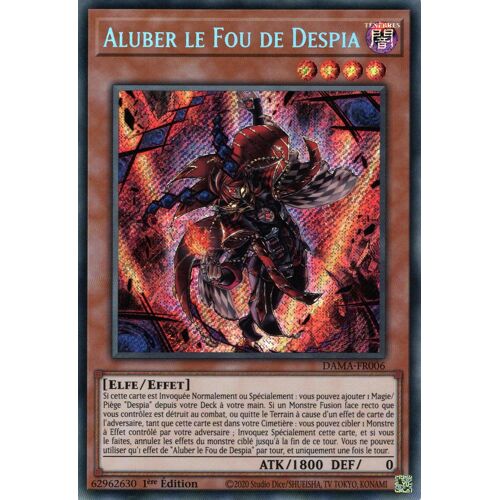 Yu Gi Oh ! Aluber Le Fou De Despia ( Dama-Fr006 ) Secret Rare En Français