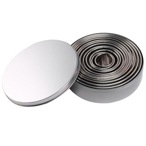 12pcs Cake Ring Mold Stainless Steel Round Circle Cookie Mousse Mini Cake Ring Cake Paste Mould Diy