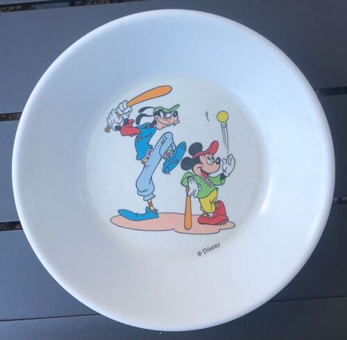 Assiette Mickey Et Pluto Jouant Aux Base Ball, Walt Disney, Dessin Animé, Animation, Figurine