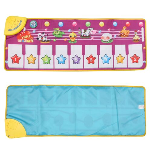 Tapis Musical Pour Enfants, Jouet D'éducation Précoce, 9 Touches, Clavier De Piano Et 5 Sons D'animaux, Touche Tactile, Couverture Musicale, Tapis De Danse