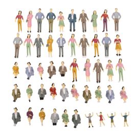 50 Figurines De Personnes Pour Maquettes De Train - Assises Et Debout - Échelle 1:32 - Idéales Pour Décors De Gare, Maisons De Poupée Et Projets Créatifs - 9