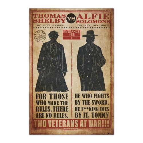 Peaky Blinders - Thomas Vs Alfie - Affiche Roulée - Envoi En Tube - Taille : 61x91,5cm