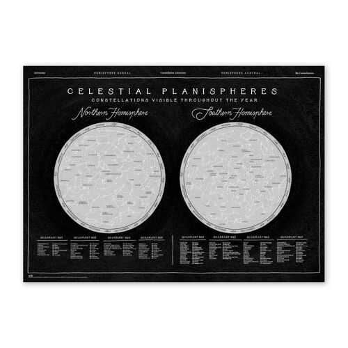 Les Étoiles - Premium Constellations - Affiche Roulée - Envoi En Tube - Taille : 61x91,5cm