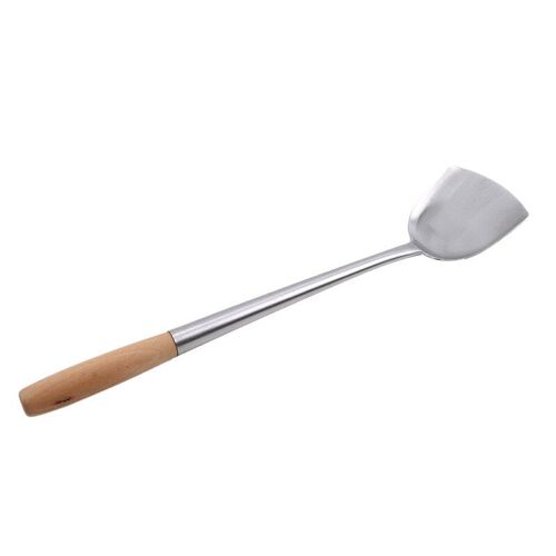 Pelle À Manche Long, 1 Pièce, Tourne Poisson, Poêle À Frire, Spatule En Acier Inoxydable, Ustensiles De Cuisine