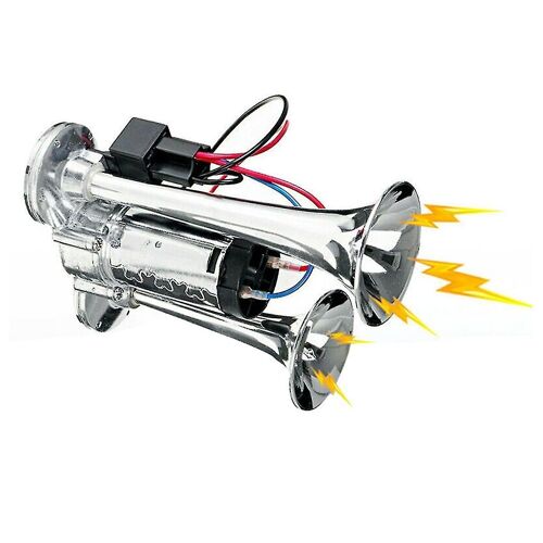 12v 600db Double Klaxon Super Bruyant Électrovanne Électrique Voiture Électrique Air Klaxon Pompe Électrique Klaxon Pour Voitures, Bateaux Camions