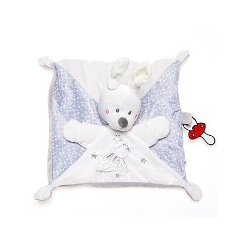 Doudou Lapin Blanc Gris  Simba Toys Benelux Peluche Bebe Naissance Attache Tetine Sucette Mixte Etoiles
