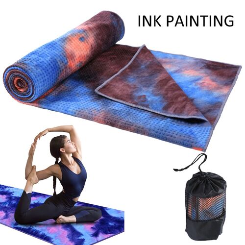 Serviette De Fitness 63x183cm, Imprimée, Tapis De Yoga En Microfibre, Antidérapant, Tie-Dye, Sport, Plage, Natation, Séchage Rapide, Boutique