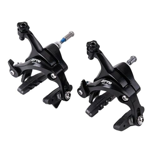 1 Jeu D'étrier De Frein De Vélo De Course Noir, Double Pivot, En Aluminium, Avec Plaquettes De Frein Avant Et Arrière
