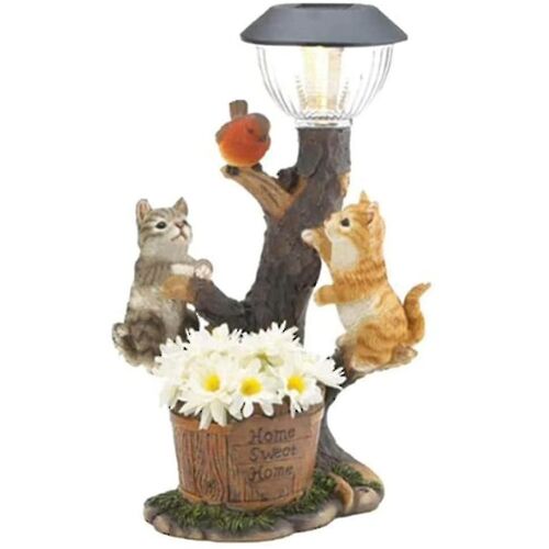 Garden Animal Solar Figurine Dolar Lamp Outdoor Squirrel Statues Resin Garden Climbing Patio Gardening Decoration Solar B