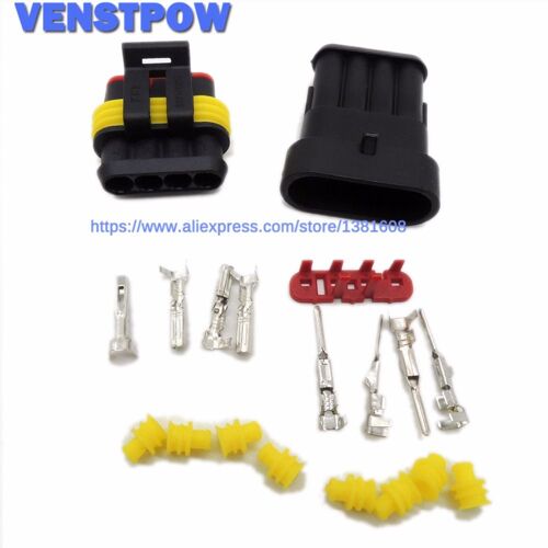 Connecteur De Fil Électrique Pour Automobile, Kit De 1.5 Pièces, 4 Broches, Mâle Et Femelle, Super Joint, Étanche