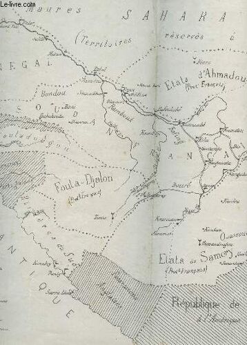 Carte De Soudan Occidental - En Noir Et Blanc - Echelle 1/4.000000e - De Dimension 40 Cm  31 Cm Environ.